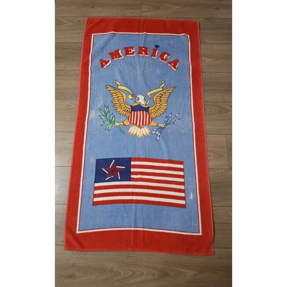 Vintage 1980s America Eagle Towel 57"x30.5"